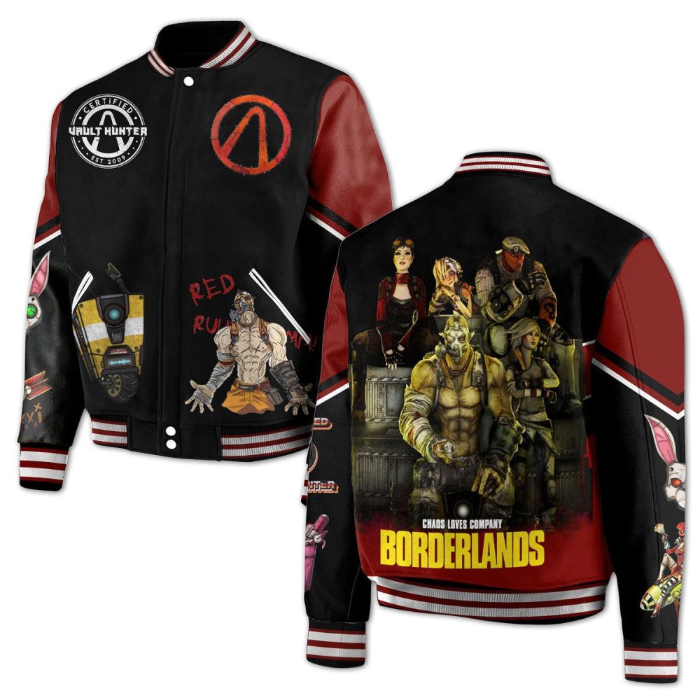 Borderlands Graphic Varsity Jacket - Stylish Gamer Apparel For Fans - Limited Edition