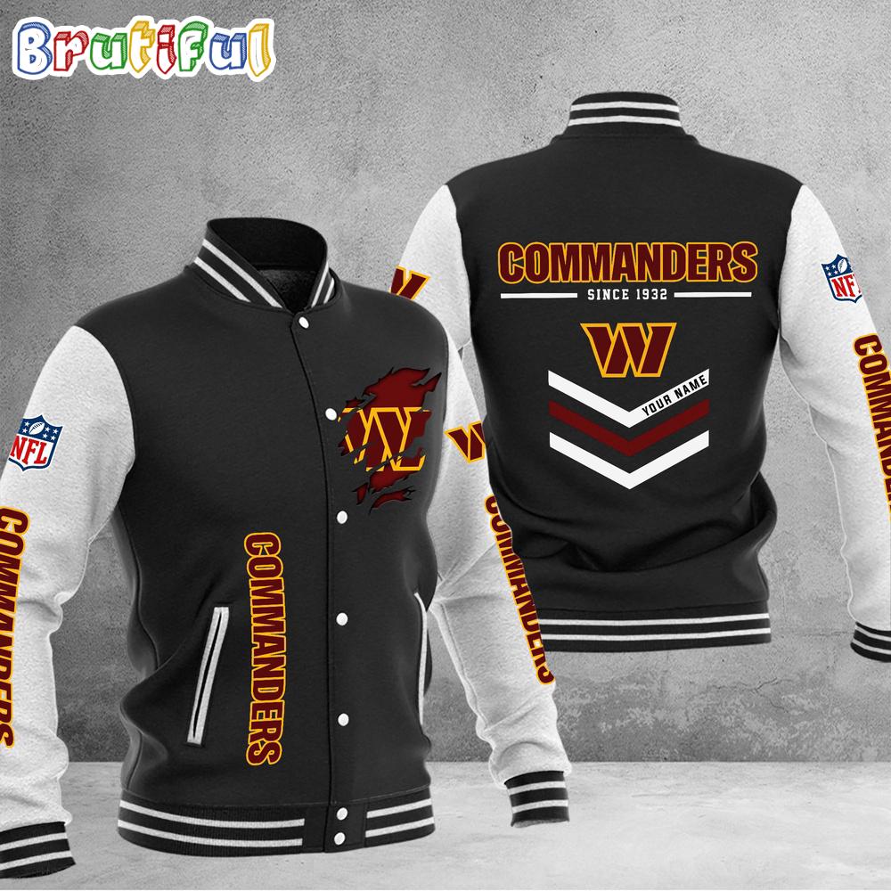 NFL Washington Commanders Football Team Personalized Varsity Baseball Jacket